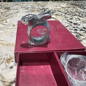 Never used with box Arthur court bunny napkin rings